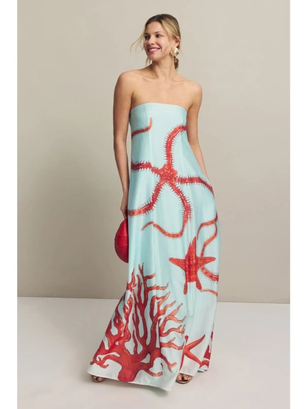 N-38. Muma World Ursa Strapless Maxi Dress in Blue Size Small